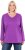 Ulla Popken Back To Basics V-Neck Relaxed Fit Cotton Tee Purple - Tričká - 
