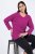 Ulla Popken Back To Basics V-Neck Relaxed Fit Cotton Tee Berry - Tričká - Dámske tričká