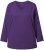 Ulla Popken Back To Basics V-Neck Relaxed Fit Cotton Tee Deep Violet - Tričká - 