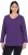 Ulla Popken Back To Basics V-Neck Relaxed Fit Cotton Tee Deep Violet - Tričká - 