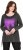 Ulla Popken Tie Hem Long Sleeve Graphic Tee Charcoal Grey Melange - Potlačené tričká pre ženy - 