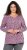 Ulla Popken Geometric Print 3/4 Sleeve Pleated Tee Raspberry - Potlačené tričká pre ženy - 