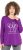 Ulla Popken Metallic Graphic Holiday Tee Dark Purple - Potlačené tričká pre ženy - 