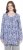 Ulla Popken Allover Printed Pleated Long Sleeve Tee Dark Blue - Potlačené tričká pre ženy - 