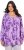 Ulla Popken Allover Printed Pleated Long Sleeve Tee Lavender - Potlačené tričká pre ženy - 