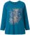 Ulla Popken Inverted Seam Long Sleeve Graphic Tee Teal - Potlačené tričká pre ženy - 