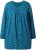 Ulla Popken Pleated Confetti Print Long Sleeve Tee Teal - Potlačené tričká pre ženy - 
