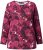 Ulla Popken Abstract Print Long Sleeve Tee Dark Ruby - Potlačené tričká pre ženy - 