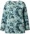 Ulla Popken Abstract Print Long Sleeve Tee Teal Green - Potlačené tričká pre ženy - 