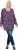 Ulla Popken Pleated Long Sleeve Floral Knit Tunic Ink Blue - Potlačené tričká pre ženy - 