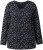 Ulla Popken Allover Printed Long Sleeve Tee Black - Potlačené tričká pre ženy - 