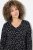 Ulla Popken Allover Printed Long Sleeve Tee Black - Potlačené tričká pre ženy - Dámske tričká s potlačou