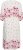 Kaffe Curve Rosa Midi Dress White Rose Border Flower - Šaty - 