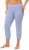 Ulla Popken Basic Stretch Knit Capris Blue - Džíny & Nohavice vo Veľkých Veľkostiach – Plus Size - 