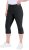 Ulla Popken Bengaline Elastic Waist Stretch Capri Pants Black - Džíny & Nohavice vo Veľkých Veľkostiach – Plus Size - 