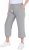 Ulla Popken Cool Linen Elastic Waist Capri Pants Light Grey Melange - Džíny & Nohavice vo Veľkých Veľkostiach – Plus Size - 