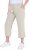 Ulla Popken Cool Linen Elastic Waist Capri Pants Brown - Džíny & Nohavice vo Veľkých Veľkostiach – Plus Size - 