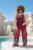 Ulla Popken Mixed Palm Print Elastic Waist Palazzo Pants Red - Džíny & Nohavice vo Veľkých Veľkostiach – Plus Size - 