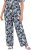Ulla Popken Feather Print Elastic Waist Pants Blue - Džíny & Nohavice vo Veľkých Veľkostiach – Plus Size - 
