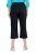 Ulla Popken Textured Elastic Waist Cropped Pants Black - Nohavice - Nohavice pre ženy vo veľkých veľkostiach