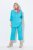 Ulla Popken Textured Elastic Waist Cropped Pants Deep Aqua - Nohavice - Nohavice pre ženy vo veľkých veľkostiach