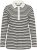Kaffe Curve Miana Long Sleeve Polo Chalk with Black Stripe - Polokošele - 