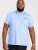 D555 Talbot Pique with Jacquard Collar Polo Shirt Blue - Polokošele - Polokošele 2XL-8XL
