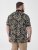 D555 Palmer Leaf Printed Jacquard Collar & Cuff Chest Pocket Polo Black - Polokošele - Polokošele 2XL-8XL