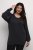 Kaffe Curve Lini Knit Sveter Čierna Oyster - Mikiny & mikiny bez kapucne - 
