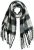 Ulla Popken Plaid Long Fringe Scarf Black - Doplnky - 