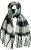 Ulla Popken Plaid Long Fringe Scarf Black - Doplnky - 