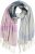 Ulla Popken Cozy Lettering Fringed Scarf Pink and Blue - Doplnky - 