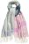 Ulla Popken Cozy Lettering Fringed Scarf Pink and Blue - Doplnky - 