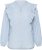 Kaffe Curve Lenia Flounce Shirt Powder Blue Stripe - Košele - 