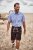JP1880 Short Sleeve Check Print Traditional Shirt Blue - Košele - Košele 2XL-10XL