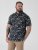 D555 Rick Geometric Print Short Sleeve Shirt Navy - Košele - Košele 2XL-10XL