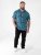 D555 Hawkins Printed Cuban Collar Resort Short Sleeve Shirt Teal - Košele - Košele 2XL-10XL
