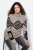 Ulla Popken Aztec Pattern Turtleneck Sweater Pebble Grey - Mikiny & mikiny bez kapucne - Pohodlné mikiny, hoodie a pletené svetre
