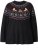 Ulla Popken Norwegian Style Christmas Sweater Black - Mikiny & mikiny bez kapucne - 