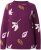 Ulla Popken Eco Cotton Leaf Pattern Long Sleeve Sweater Forest Berry - Mikiny & mikiny bez kapucne - 