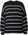 Ulla Popken Oversized Striped Balloon Sleeve Sweater Black - Mikiny & mikiny bez kapucne - 