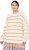 Ulla Popken Oversized Striped Balloon Sleeve Sweater Off-White - Mikiny & mikiny bez kapucne - 