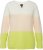 Ulla Popken Block Stripe Long Sleeve V-Neck Sweater Lime Green - Mikiny & mikiny bez kapucne - 