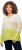 Ulla Popken Block Stripe Long Sleeve V-Neck Sweater Lime Green - Mikiny & mikiny bez kapucne - 