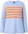Ulla Popken Striped Long Sleeve Sweater Sky Blue - Mikiny & mikiny bez kapucne - 