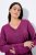 Ulla Popken Soft Fine Knit Pullover V-Neck Sweatshirt Dark Lilac - Mikiny & mikiny bez kapucne - Pohodlné mikiny, hoodie a pletené svetre