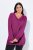 Ulla Popken Soft Fine Knit Pullover V-Neck Sweatshirt Dark Lilac - Mikiny & mikiny bez kapucne - Pohodlné mikiny, hoodie a pletené svetre