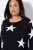 Ulla Popken Glitter Stars Soft Knit Sweater Black - Mikiny & mikiny bez kapucne - Pohodlné mikiny, hoodie a pletené svetre