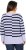 Ulla Popken Split Stripe Long Sleeve V-Neck Sweater Blue Grey - Mikiny & mikiny bez kapucne - 