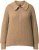 Ulla Popken Two-Tone Mixed Knit Troyer Collar Sweater Caramel - Mikiny & mikiny bez kapucne - 
